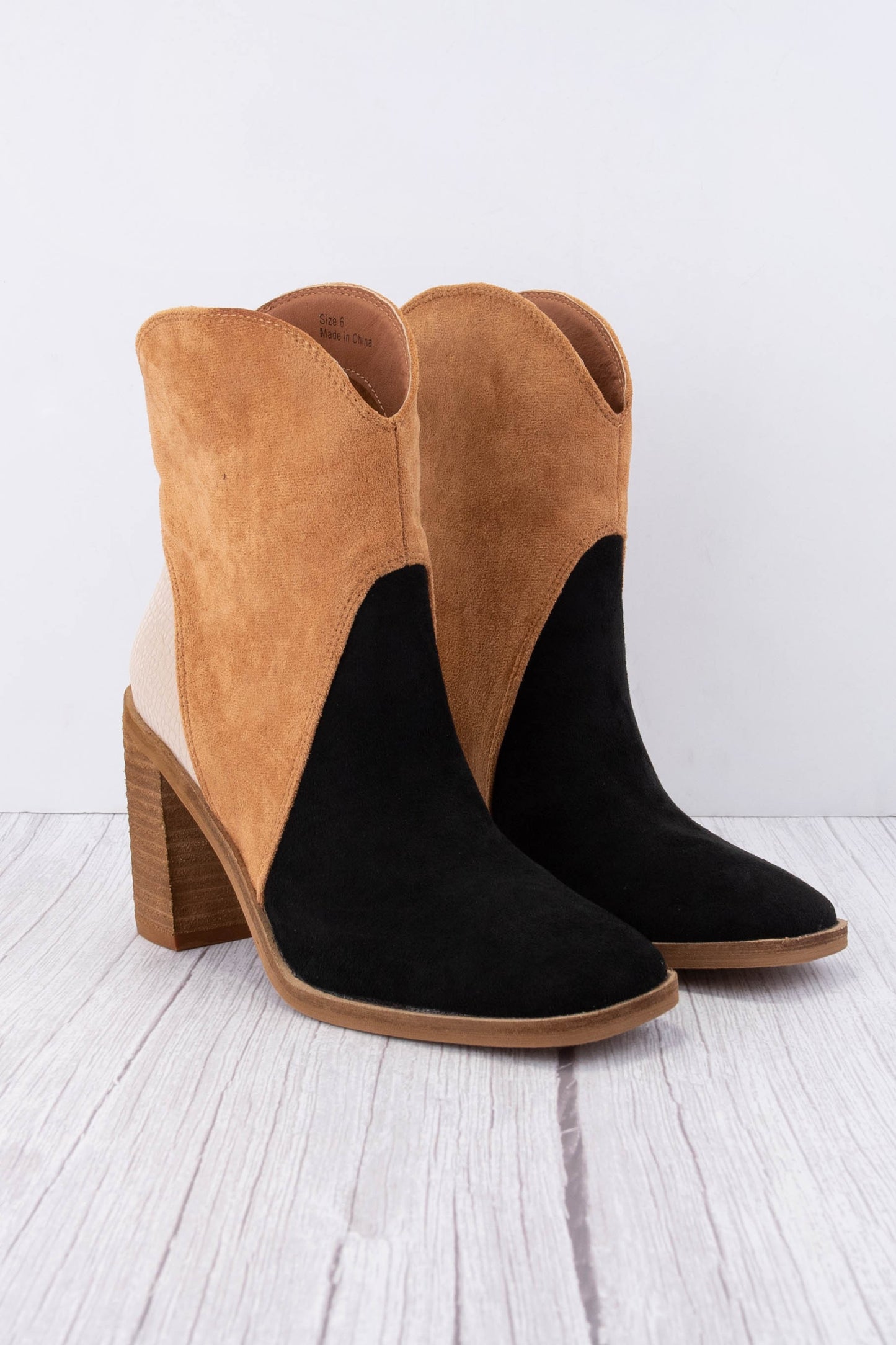 Kendall Tri-Tone Heeled Bootie