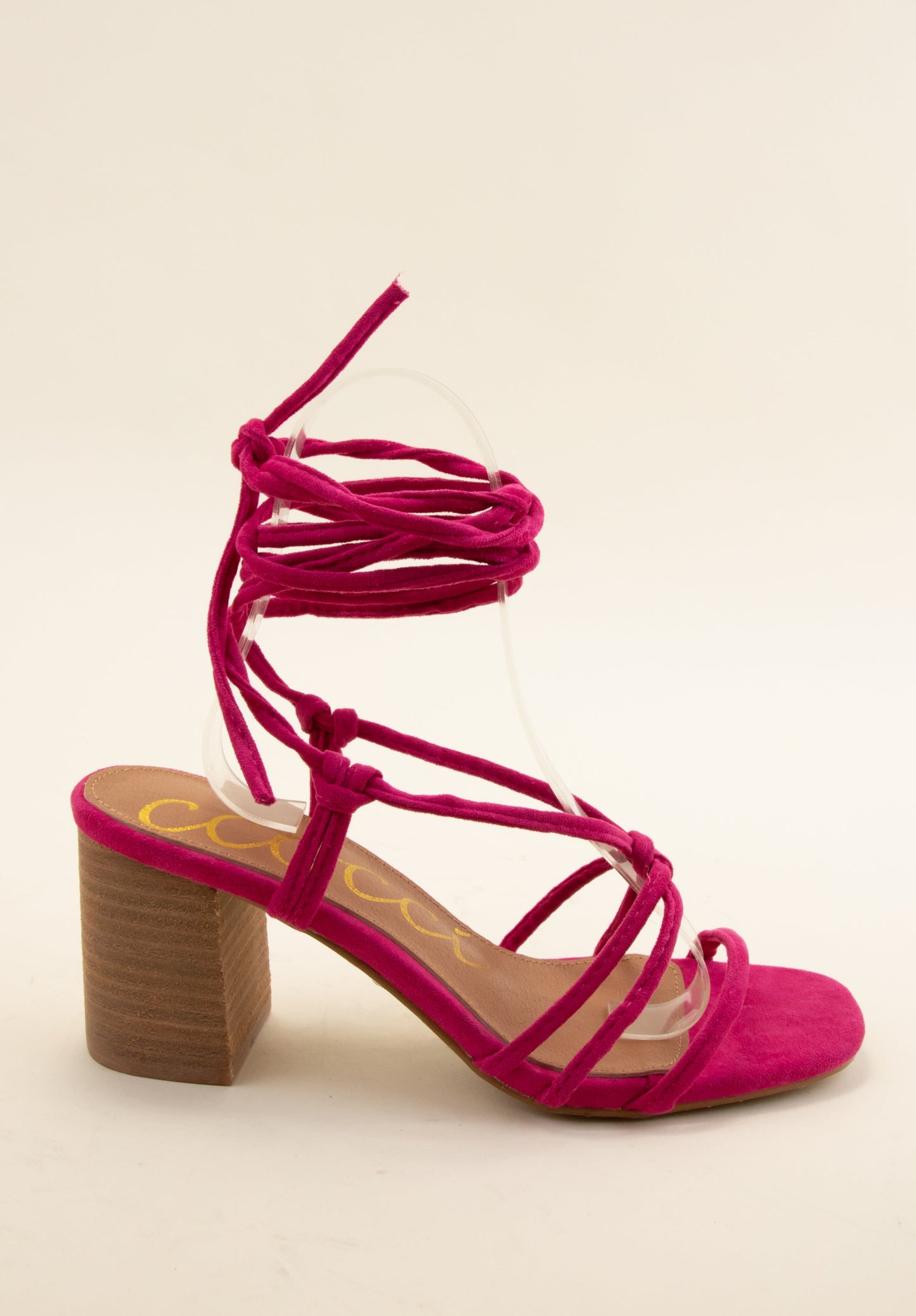 SOREN LACE UP HEEL - FUSCHIA