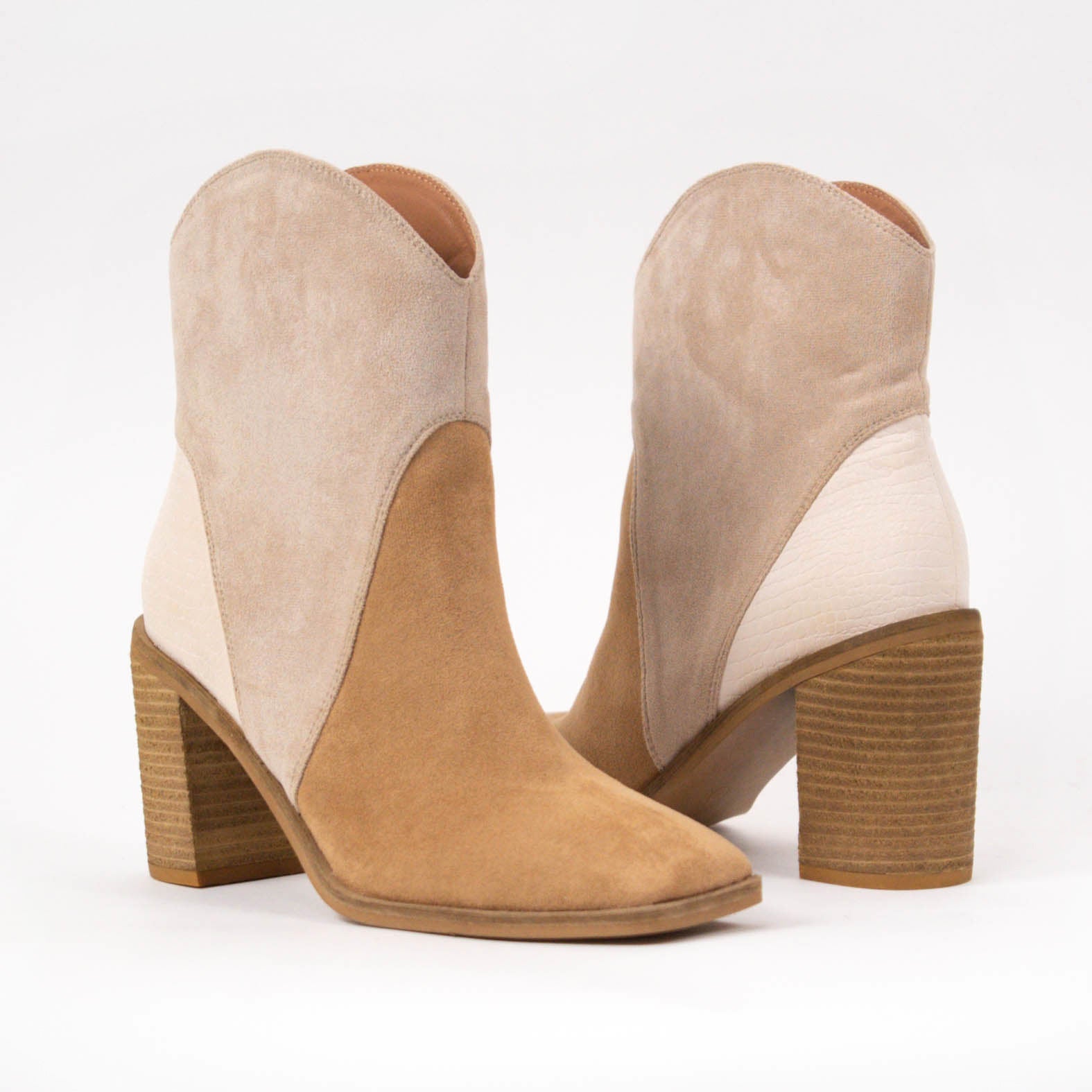 Kendall Tri-Tone Heeled Bootie
